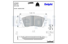 Sada brzdových destiček, kotoučová brzda DELPHI LP1663