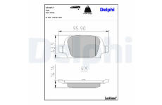 Sada brzdových destiček, kotoučová brzda DELPHI LP1677