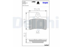 Sada brzdových destiček, kotoučová brzda DELPHI LP1680