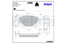 Sada brzdových destiček, kotoučová brzda DELPHI LP1682
