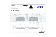Sada brzdových destiček, kotoučová brzda DELPHI LP1683