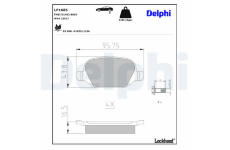 Sada brzdových destiček, kotoučová brzda DELPHI LP1685