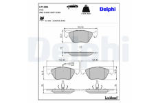 Sada brzdových destiček, kotoučová brzda DELPHI LP1686