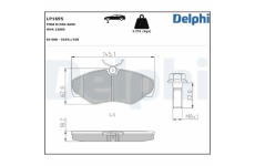 Sada brzdových destiček, kotoučová brzda DELPHI LP1695