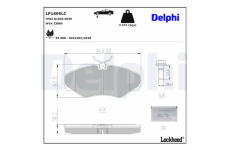 Sada brzdových destiček, kotoučová brzda DELPHI LP1695LC