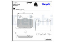 Sada brzdových destiček, kotoučová brzda DELPHI LP1705