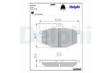 Sada brzdových destiček, kotoučová brzda DELPHI LP170