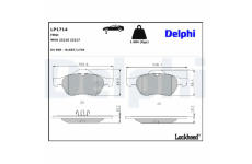 Sada brzdových destiček, kotoučová brzda DELPHI LP1714