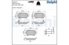 Sada brzdových destiček, kotoučová brzda DELPHI LP1717