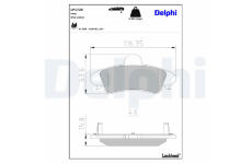 Sada brzdových destiček, kotoučová brzda DELPHI LP1725