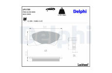 Sada brzdových destiček, kotoučová brzda DELPHI LP1730