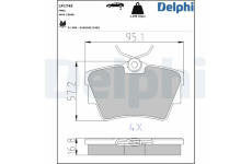 Sada brzdových destiček, kotoučová brzda DELPHI LP1745