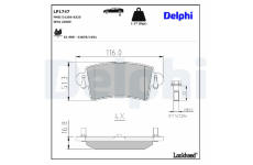Sada brzdových destiček, kotoučová brzda DELPHI LP1747