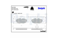 Sada brzdových destiček, kotoučová brzda DELPHI LP1755