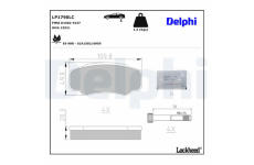 Sada brzdových destiček, kotoučová brzda DELPHI LP1790LC