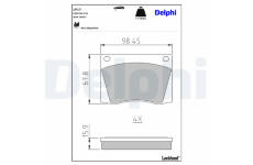 Sada brzdových destiček, parkovací brzda DELPHI LP17
