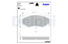 Sada brzdových destiček, kotoučová brzda DELPHI LP180