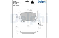 Sada brzdových destiček, kotoučová brzda DELPHI LP1824