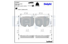 Sada brzdových destiček, kotoučová brzda DELPHI LP1841