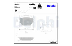 Sada brzdových destiček, parkovací brzda DELPHI LP1847