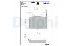 Sada brzdových destiček, parkovací brzda DELPHI LP18
