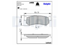 Sada brzdových platničiek kotúčovej brzdy DELPHI LP1910