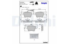 Sada brzdových destiček, kotoučová brzda DELPHI LP1913LC