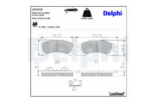 Sada brzdových destiček, kotoučová brzda DELPHI LP1918