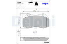 Sada brzdových destiček, kotoučová brzda DELPHI LP1940