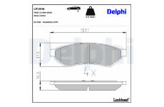 Sada brzdových destiček, kotoučová brzda DELPHI LP1946