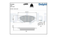 Sada brzdových destiček, parkovací brzda DELPHI LP1949