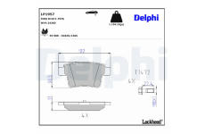 Sada brzdových destiček, kotoučová brzda DELPHI LP1957