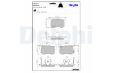 Sada brzdových destiček, kotoučová brzda DELPHI LP1972