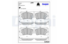 Sada brzdových destiček, kotoučová brzda DELPHI LP197