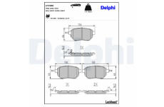 Sada brzdových destiček, kotoučová brzda DELPHI LP1986