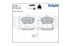 Sada brzdových destiček, kotoučová brzda DELPHI LP1989