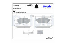 Sada brzdových destiček, kotoučová brzda DELPHI LP1992LC