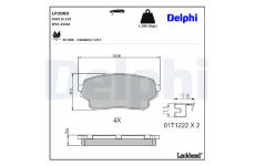 Sada brzdových platničiek kotúčovej brzdy DELPHI LP2000
