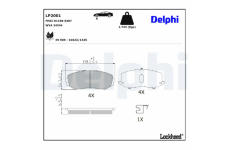 Sada brzdových platničiek kotúčovej brzdy DELPHI LP2001
