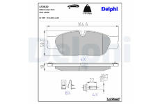 Sada brzdových destiček, kotoučová brzda DELPHI LP2020