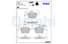Sada brzdových destiček, kotoučová brzda DELPHI LP2021