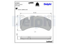 Sada brzdových destiček, kotoučová brzda DELPHI LP2053
