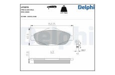 Sada brzdových destiček, kotoučová brzda DELPHI LP2070