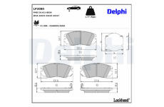 Sada brzdových destiček, kotoučová brzda DELPHI LP2080
