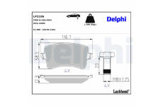 Sada brzdových destiček, kotoučová brzda DELPHI LP2106