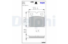 Sada brzdových destiček, parkovací brzda DELPHI LP2112