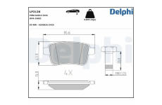 Sada brzdových destiček, kotoučová brzda DELPHI LP2126