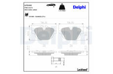 Sada brzdových destiček, parkovací brzda DELPHI LP2162
