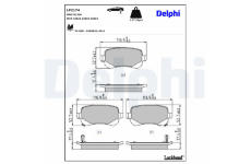 Sada brzdových destiček, kotoučová brzda DELPHI LP2174