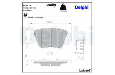 Sada brzdových destiček, kotoučová brzda DELPHI LP2178